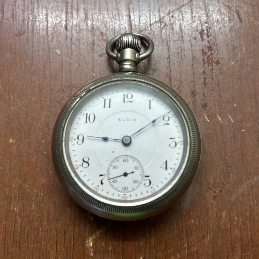 1911 Elgin 17 Jewel Pocket Watch Grade 313 Size 16 Silverode Case Repair